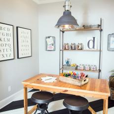 Craft Room With Custom Work Table