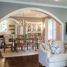 Widened Archway from Living Room into Dining Room