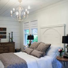 Contemporary Master Bedroom With Chandelier
