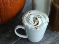 Frothy latte with pumpkin syrup