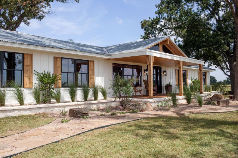 The exterior of the Zan family's newly remodeled home, as seen on Fixer Upper.