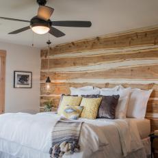 Master Bedroom with Repurposed Wood Wall
