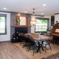 Restored Fireplace is Focal Point for Dining Room