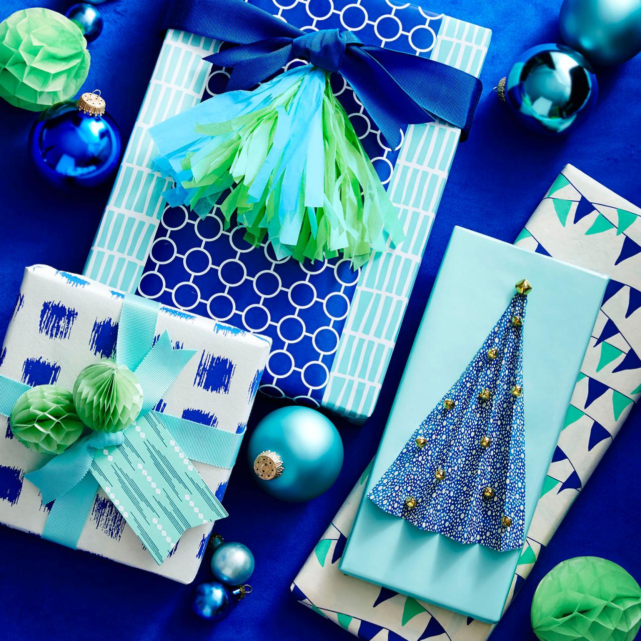 Blue Triangle Gift Wrap