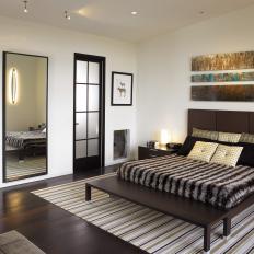 Contemporary Bedroom Features Glamorous Abstract Art