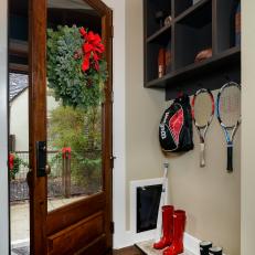 Mudroom With Cubbies, Hooks and Boot Storage
