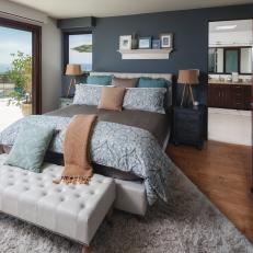 Contemporary Master Bedroom in Ocean Hues