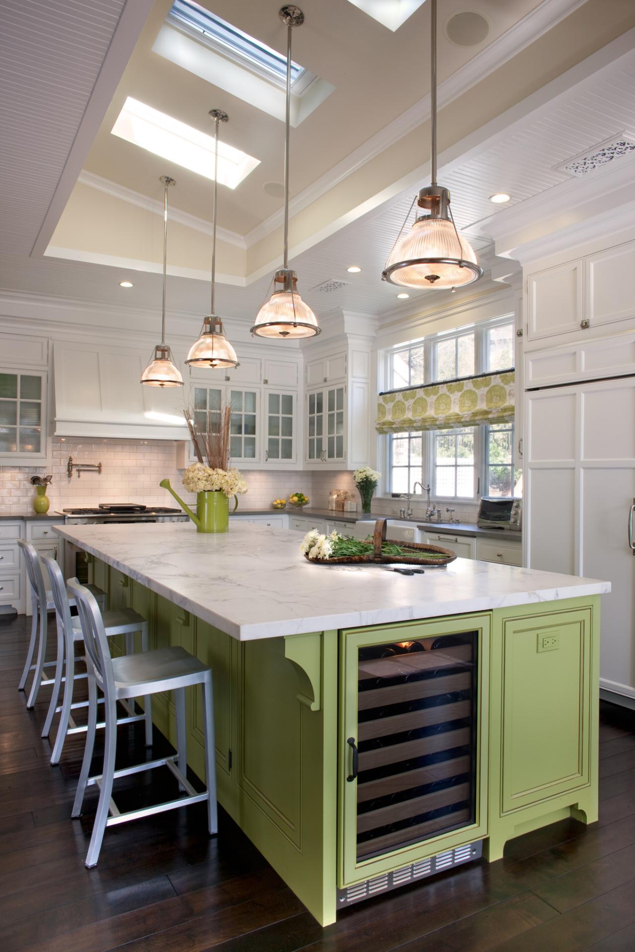 White Farmhouse Kitchen With Painted Island HGTV   1450197698963 