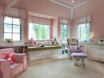 Pink, Traditional Girl's Bedroom