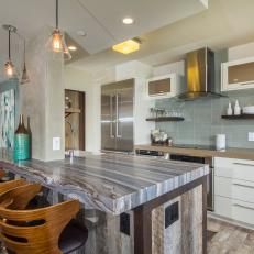 Kitchen Blends Rustic, Industrial Elements and Beachy Hues