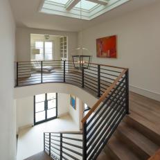 Modern Staircase with Unique Skylight