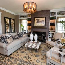 Transitional Great Room in Neutral Hues