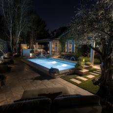 Southwestern Backyard With Pool