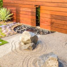 Modern California Backyard with Rock Garden