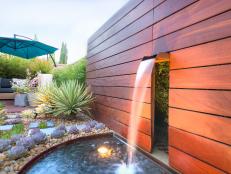 Modern Zen Backyard with Water Feature