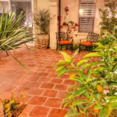 Tuscan Courtyard with Fruit Trees, Lush Plantings