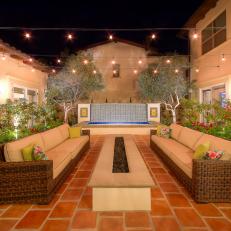 California Courtyard with Fire Pit, Outdoor Seating