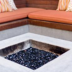 Contemporary Fire Pit with Built-In Seating