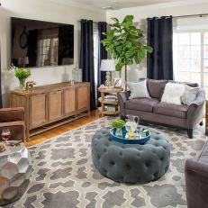 Transitional Living Room Features Tasteful Design