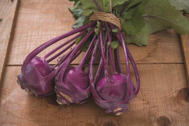 Most gardeners raise kohlrabi for the bulb-like stems, but the leaves also offer a nice nibble. If you harvest just a few, you won’t risk reducing stem size. To enjoy a mess o’ kohlrabi greens, you can pick to your heart’s content throughout the season—just don’t expect to have any fat stems to savor.