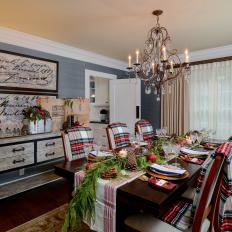 Plaid Throws Add Seasonal Decoration, Touch of Coziness to Dining Room