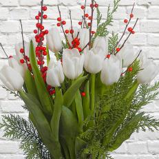 Winterberries with Tulips