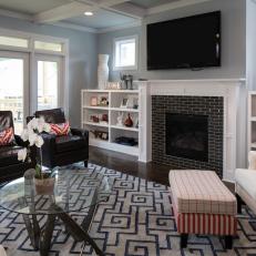 Transitional Living Room Is Bright, Cheerful