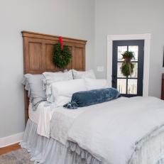 Bedroom With Custom Wood Headboard