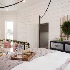 Industrial Dresser and Four-Post Bed in Bedroom Space