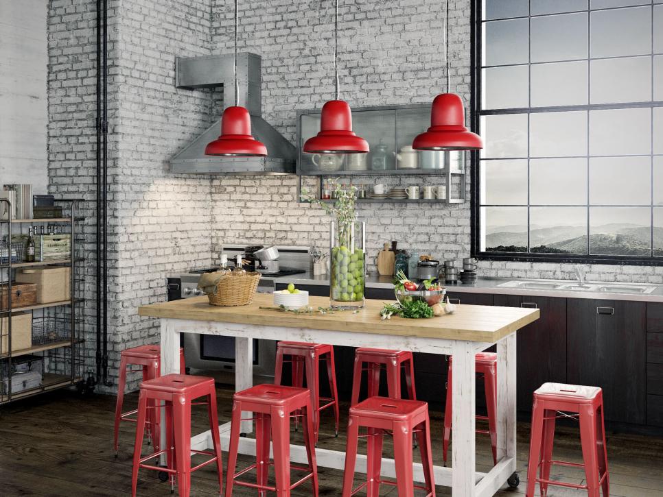Industrial Style Kitchen With, Ready Built Kitchen Islands