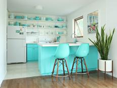 White and Turquoise Kitchen
