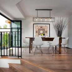 Neutral Contemporary Dining Room With Branches