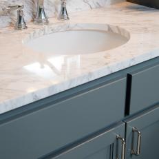 Master Bathroom With Marble Countertop