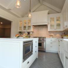 Modern Farmhouse Kitchen Features Herringbone Floor