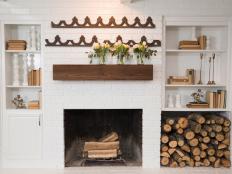 Living Room Wood Mantel
