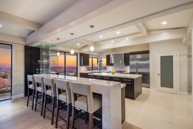 White Modern Open Plan Kitchen 