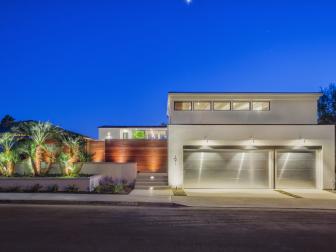 Modern Home Exterior at Night