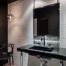 Black and White Modern Industrial Bathroom