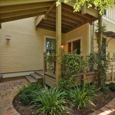 Ornamental Grasses & Greenery Surround Small Back Porch