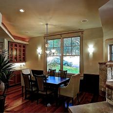 Craftsman Dining Room Features Stone Accents