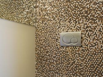 Brown Mosaic Tile Bathroom Accent Wall