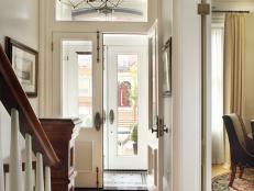 White Traditional Brownstone Foyer 