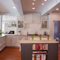 Beautiful Transitional Kitchen Features White Subway Tile
