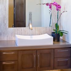 Brown Contemporary Floating Vanity and Sink