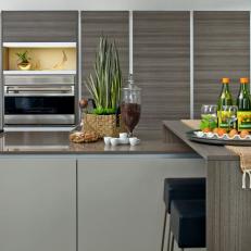 Gray Modern Kitchen Cabinets and Island 
