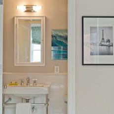Clean, Classic Bathroom Features White Subway Tile