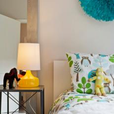 Contemporary Boy's Bedroom With Colorful Bed Linens
