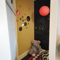 Secret Room Behind Playroom's Bookshelves