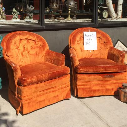 70s orange chair