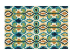 ivory and blue pattern rug
